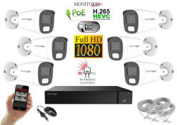 Monitorrs Security - Hybrid Light IP kamerarendszer 6 kamerával 2 Mpix WT - 6213K6