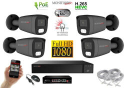  MS - Hybrid Light IP kamerarendszer 4 kamerával switchel 2 Mpix GT - 6214K4B