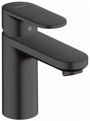 Hansgrohe Vernis Blend ComfortZone 100, Matt Fekete, Egykaros Mosdócsaptelep, Automata Szintetikus 1 1/4" Lefolyógarnitúrával
