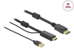 Delock 189312 HDMI to DisplayPort 4K 30Hz 1m Cable Black, Kábel