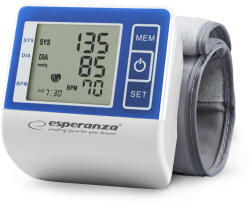 Esperanza EKB001 Vigor Oszcillometrikus, LCD, 90 Memória Fehér-Kék Csuklós Vérnyomásmérő