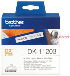 Brother Etikett címke DK-11203, 17mm x 87mm, Elővágott (stancolt), Fehér alapon fekete, 300 db (DK11203) - berczitech