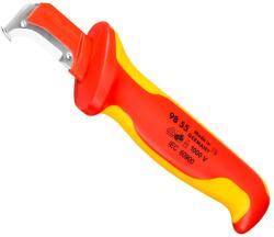 KNIPEX Kabelmantelmesser 009855 Fémes, Vörös, Sárga Rögzített Pengés Kés