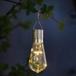  Felakasztható szolár lámpa izzó - 4 melegfehér LED - 4, 7 x 11 cm (GL071)