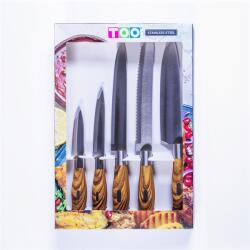 TOO KT-392, 5 db-os, Rozsdamentes acél, Késkészlet fa nyéllel (KT-392)