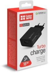 ColorWay Adaptor încărcător USB COLORWAY, 1USB Quick Charge 3.0 (18W) negru (CW-CHS013Q-BK) (CW-CHS013Q-BK)
