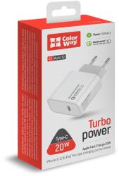 ColorWay Adaptor încărcător USB COLORWAY, Port de alimentare USB Type-C 20W V2 negru (CW-CHS026PD-BK) (CW-CHS026PD-BK)