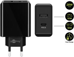 Goobay Încărcător rapid Goobay 28W USB-A/USB-C, negru 44960 (44960)