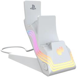PDP 052-022-WH Afterglow Wave PlayStation 5 DualSense RGB stație de încărcare controler alb (052-022-WH)