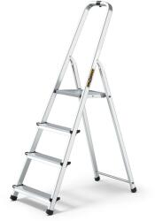 IRIS TOOLS HL-400-4S 4 (3+1) călcat aluminiu scară pliabil 125 kg capacitate de incarcare (HL-400-4S)