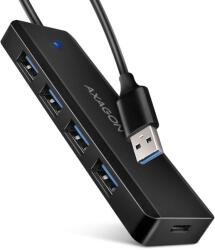 AXAGON HUE-C1C USB-elosztó, 4x USB 3.2 Gen 1, 0, 2m, USB-A, fekete (HUE-C1A)