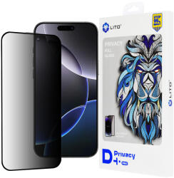 LITO - D+ Pro Privacy - iPhone 16 Pro Max - Fekete üvegfólia