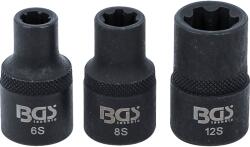 BGS technic RIBE dugókulcs készlet, bordás profil M6S-M12S, 3db (BGS-9336)