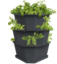 Gusta Garden PAUL POTATO önöntöző 3 szintes virágcserép, antracit (GG-100351)