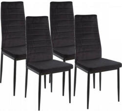  Coleta Nova bársony szék Fekete - 4 db (ZSAJIM5999125105309FS1)