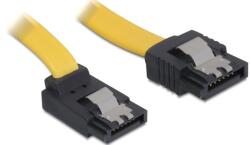 Delock SATA galben, conector sus/în linie dreaptă (cu placă metalică), cablu de conectare de 20 cm