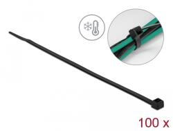 Delock Kábelkötöző ellenáll a hideg hőmérsékletnek hossza 200 x szélessége 4, 8 mm, 100 db. Fekete