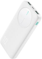 JOYROOM vésztöltő 2 USB+Type-C aljzat (10000mAh, 12W, PD gyorstöltő, LED jelzés) FEHÉR JR-PBF12_W (JR-PBF12_W)