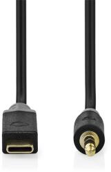 Nedis CCBW65950AT10 USB-C (USB C) dugó - 3, 5 mm sztereo jack dugó kábel, aranyozott csatlakozók, 1m (CCBW65950AT10)