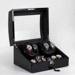  Dukwin óratartó doboz, automata óraforgatóval, 10db karórához - fekete (R2461B) (R2461B)