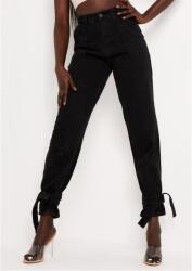 Missy Empire Дънки Missy Empire Denim Tie Ankle Mom Jeans - Black