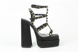 Chic Сандали Chic Women's Studded Multi-Strap Block Heel Platform Heeled Sandal - Black