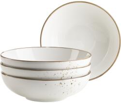 Mäser Set de 4 boluri Pintar Alb maro puncte 22 cm, maro Castron