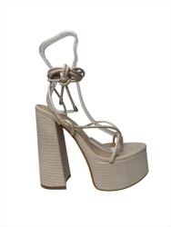 No Doubt Сандали No Doubt Women's Block Heel Ankle Tie Heeled Sandal - Cream