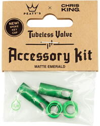 PEATY'S X Chris King Mk2 Tubeless Valves kerékpár gumiabroncs szelepsapka zöld