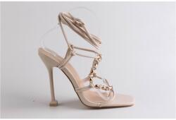 No Doubt Сандали No Doubt Women's Lace-Up Flat Sandal with Bead Details - Cream