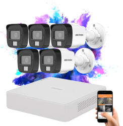 HIKVISION TurboHD-TVI 5 kamerás kamerarendszer 5MP színes éjszakai képpel