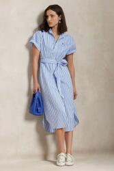 Ralph Lauren pamut ruha midi, egyenes, 211959911 - kék XS