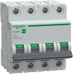 Schneider Electric EASY9 PRO EZ9F57425 Kismegszakító 4P, 25A, C karakterisztika, 6 kA (EZ9F57425)