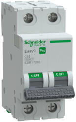 Schneider Electric EASY9 PRO EZ9F57263 Kismegszakító 2P, 63A, C karakterisztika, 6 kA (EZ9F57263)