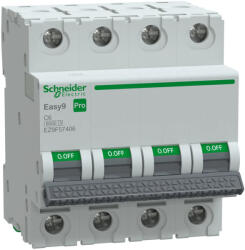 Schneider Electric EASY9 PRO EZ9F57406 Kismegszakító 4P, 6A, C karakterisztika, 6 kA (EZ9F57406)
