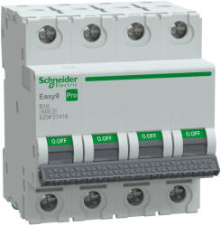 Schneider Electric EASY9 PRO EZ9F27416 Kismegszakító 4P, 16A, B karakterisztika, 6 kA (EZ9F27416)