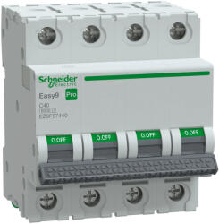 Schneider Electric EASY9 PRO EZ9F57440 Kismegszakító 4P, 40A, C karakterisztika, 6 kA (EZ9F57440)