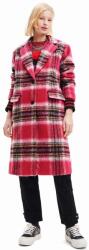 Desigual kabát 23WWEWAD WOMAN WOVEN OVERCOAT női, rózsaszín, átmeneti, kétsoros gombolású - rózsaszín S