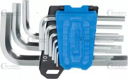 CONDOR Set chei L, 9 piese, scurte, dublu hexagonal, 1, 5-10 mm, Condor 1120-01 (CR-1120-01) Cheie imbus