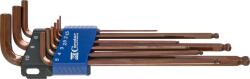 CONDOR Set chei L, xcess p. , 9 bucăți, lung, dușă hexagonală. 1, 5-10 mm, Condor 38002 (CR-38002) Cheie imbus