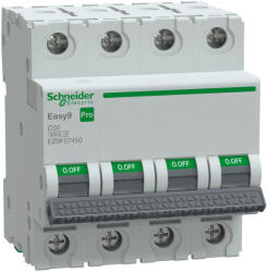 Schneider Electric EASY9 PRO EZ9F57450 Kismegszakító 4P, 50A, C karakterisztika, 6 kA (EZ9F57450)
