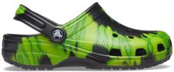 Crocs Saboti Crocs Classic Tie-Dye Graphic Clog Negru - Black/Lime Punch 37-38 EU - M5/W7 US