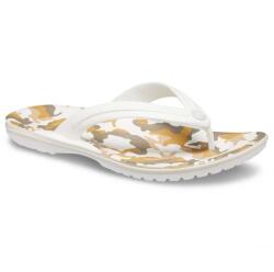 Crocs Șlapi Crocs Crocband Printed Flip Alb - White/Multi 46-47 EU - M12 US