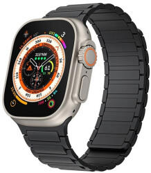 Apple Watch 4-6, SE, SE (2022) (38 / 40 mm) / Watch 7-9 (41 mm) / Watch 10 (42 mm), szilikon pótszíj, mágneses zár, kétszínű, 3D minta, fekete/fekete