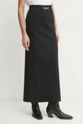 Twinset pamut szoknya fekete, maxi, egyenes, 251TE2072 - fekete M
