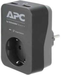 Schneider APC PME1WU2B-GR átmenő dugalj, túlfesz. védett, fekete, 230V Kifutó akció