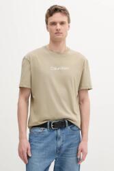 Calvin Klein pamut póló bézs, férfi, mintás, K10K111346 - zöld S