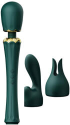 Zalo Kyro luxus masszázsfej szett 2 tartozékkkal smaragdzöld&sol; arany