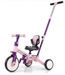 Milly Mally Gyerek háromkerekű bicikli 5az1-ben Milly Mally Optimus Max tolókarral pink - babyboxstore