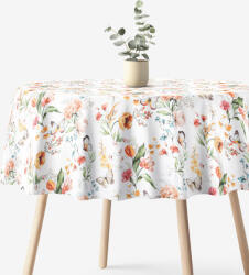 Goldea față de masă decorativă valencia - pajiște cu fluturi - rotundă Ø 190 cm Fata de masa